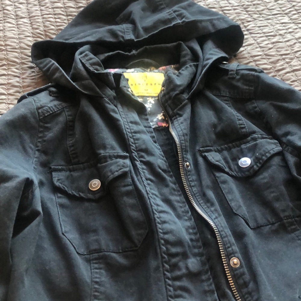 Black Hooded Utility Jacket